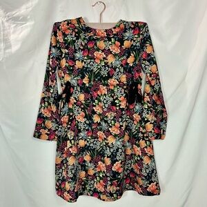 Zara girls soft collection floral long sleeve dress size 10